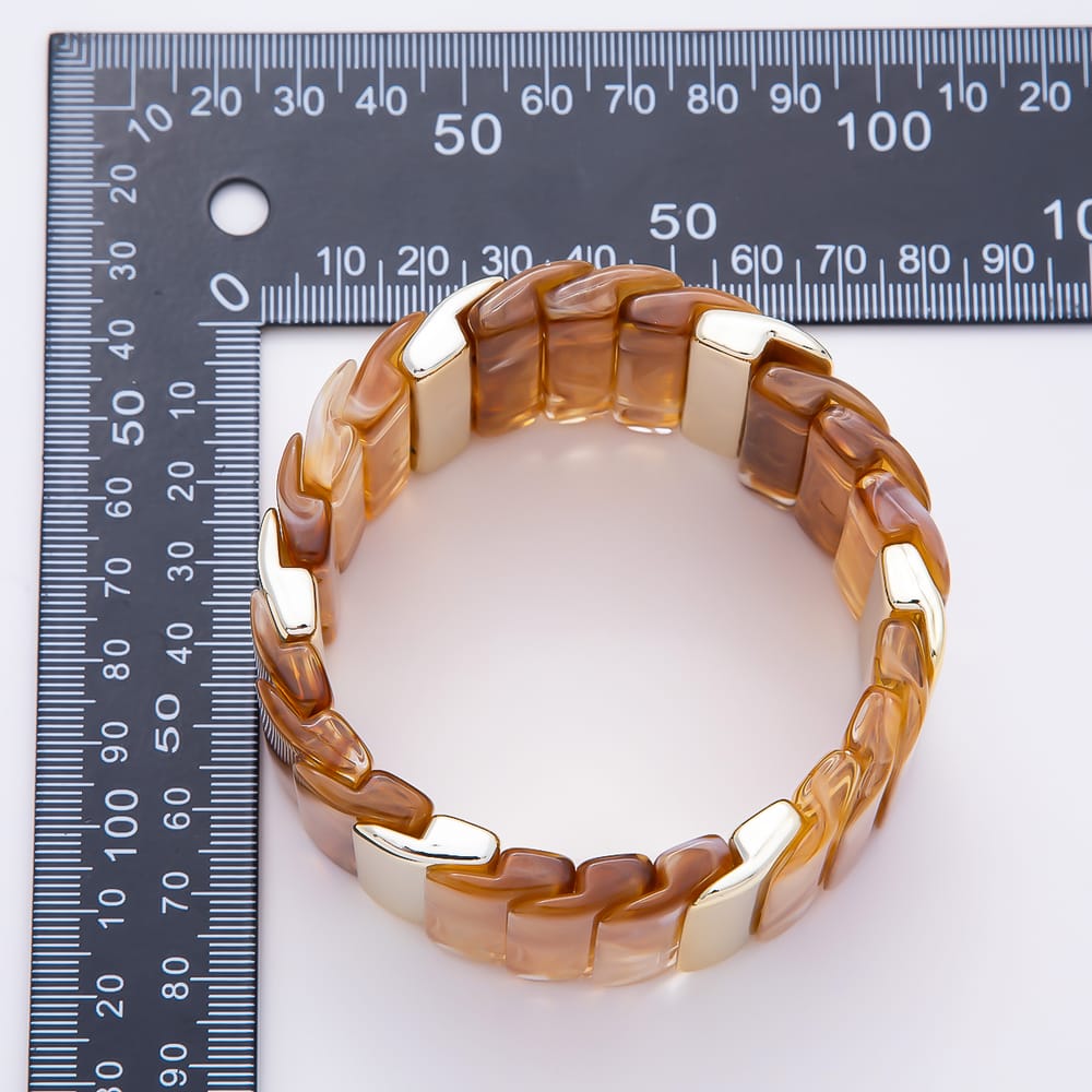 Colorful Chunky Resin Segment Stretch Bangle Bracelet | WA-01057 - WA-01063