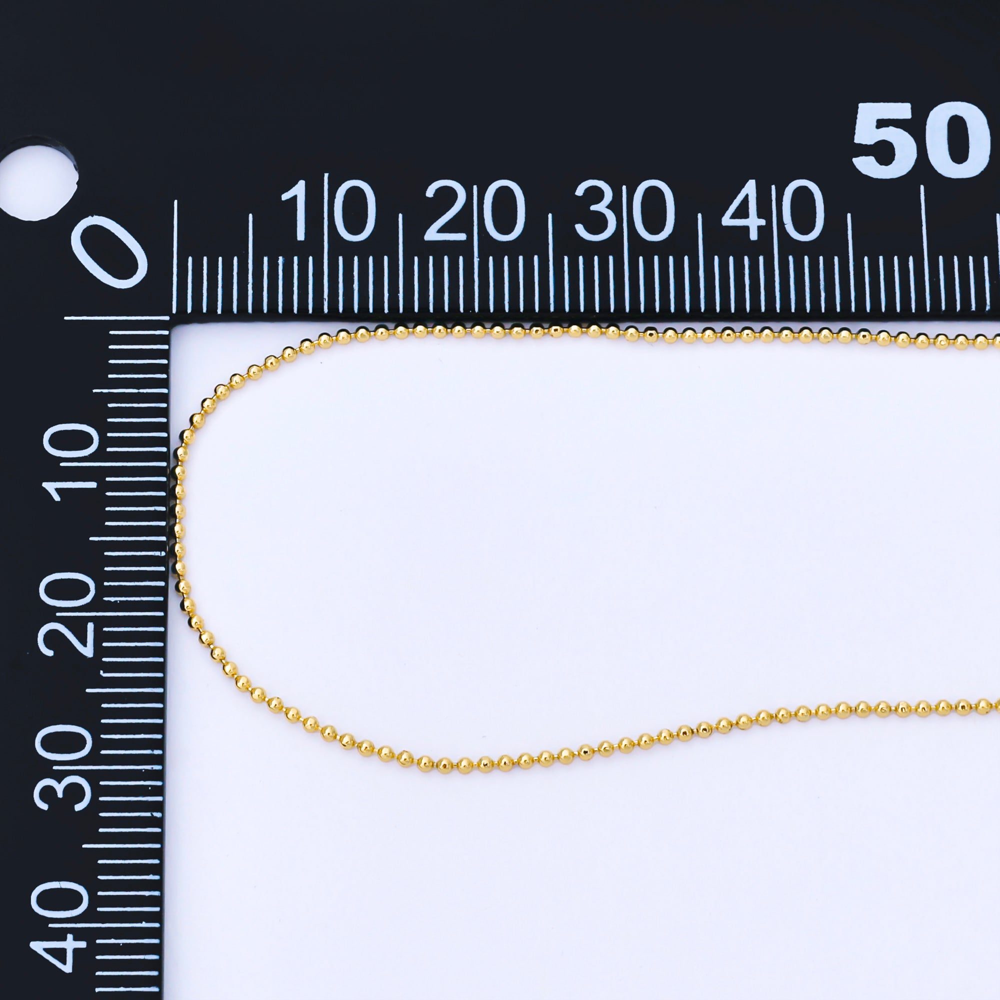 24K Gold Filled 1mm Mini Bead Unfinished Chain by Yard | Roll-1749
