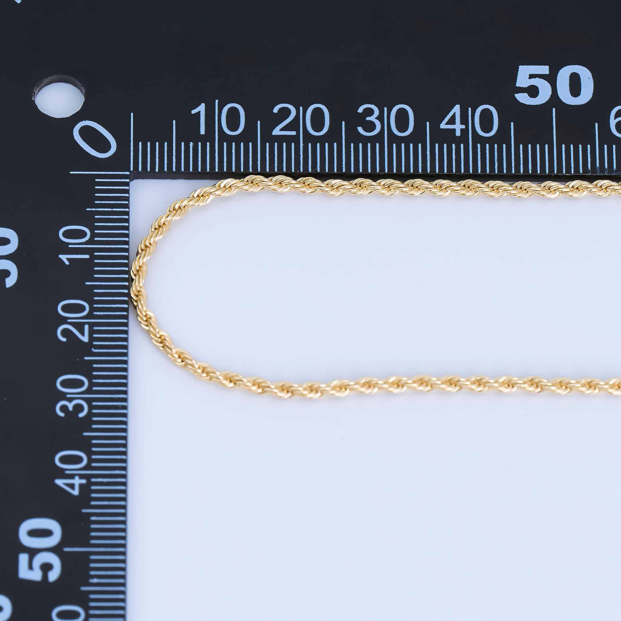 24K Gold Filled 2mm Minimalist Rope Unfinished Chain by Yard | Roll-2010