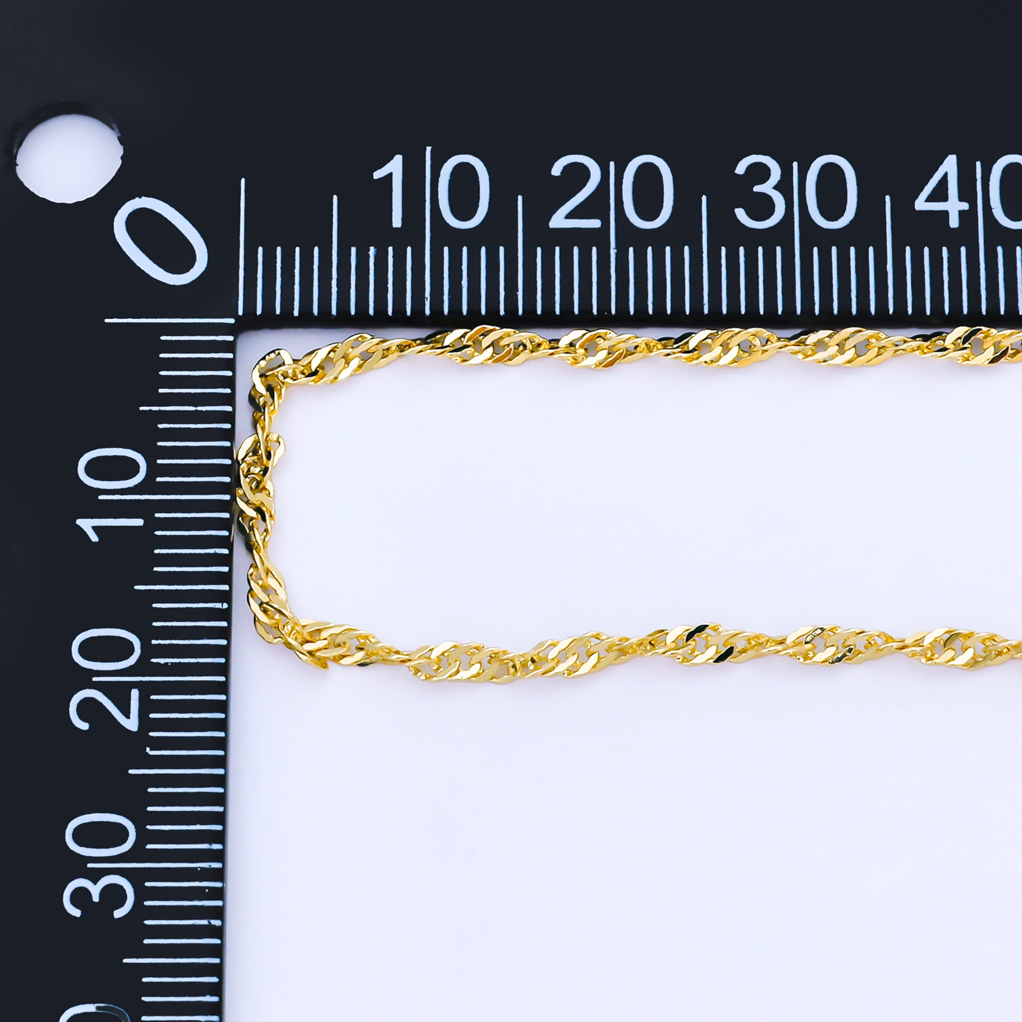 24K Gold Filled 2mm Minimalist Twisted Singapore Unfinished Chain by Yard | Roll-2005