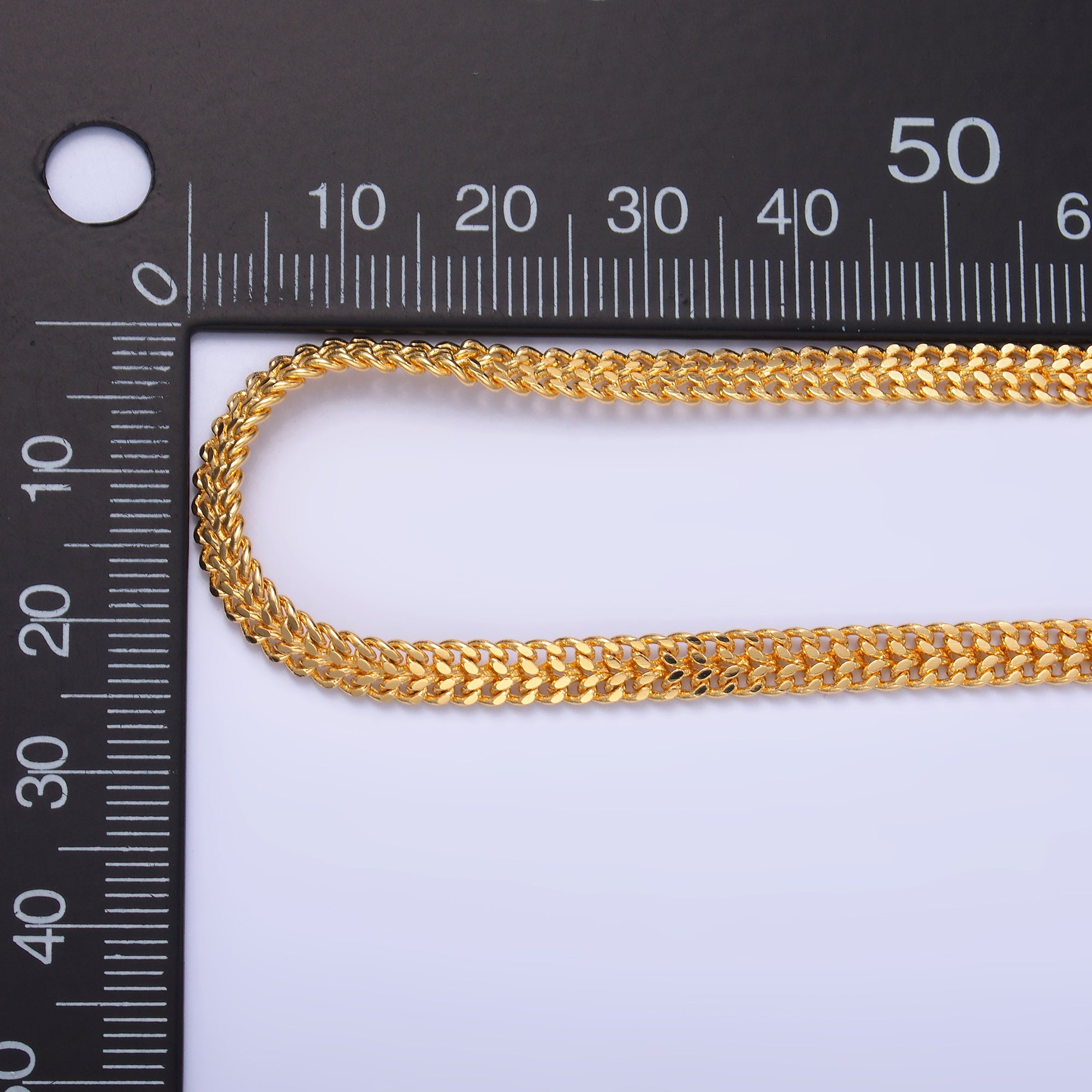 24K Gold Filled 4.5mm Double Weave Curb Chain Unfinished Chain by Yard | Roll-02018