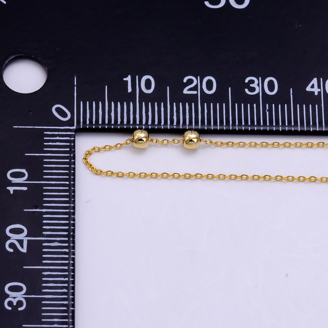14K Gold Filled 0.7mm Minimalist Cable Bead Slider 19 Inch Necklace | WA-2472