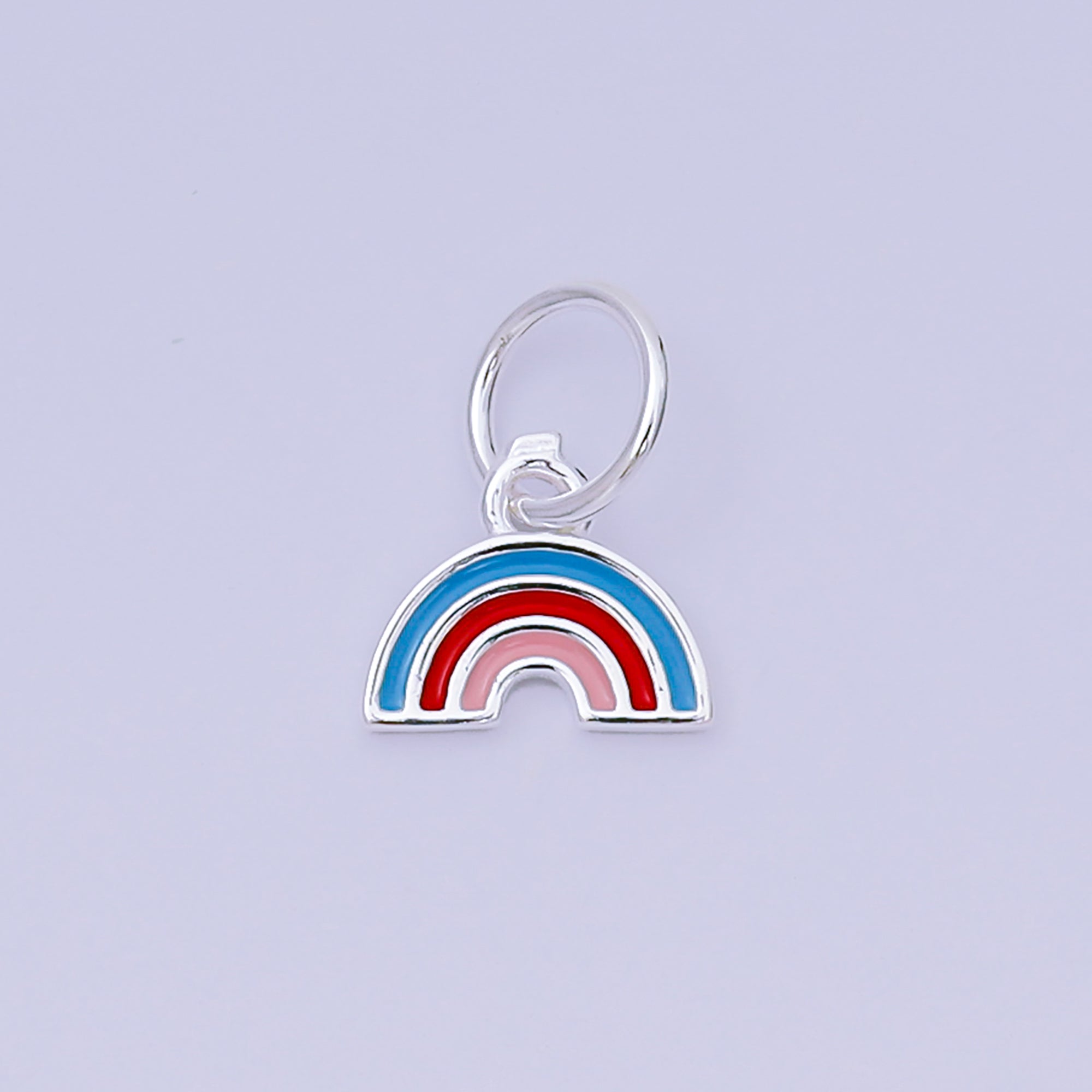 S925 Sterling Silver Multicolor Enamel Rainbow Mini Charm | SL-430