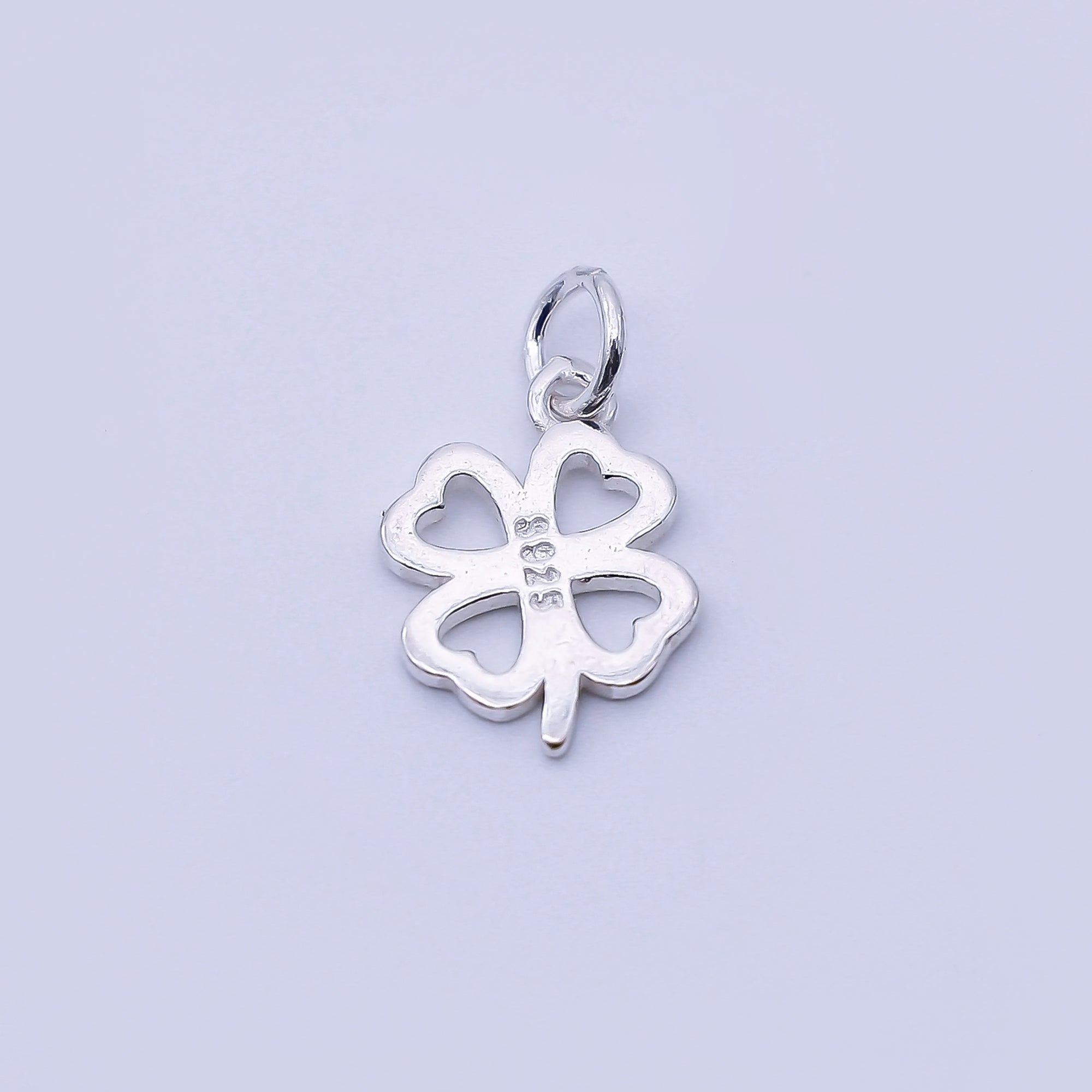 S925 Sterling Silver 11mm Minimalist Clover Flower Charm | SL-701