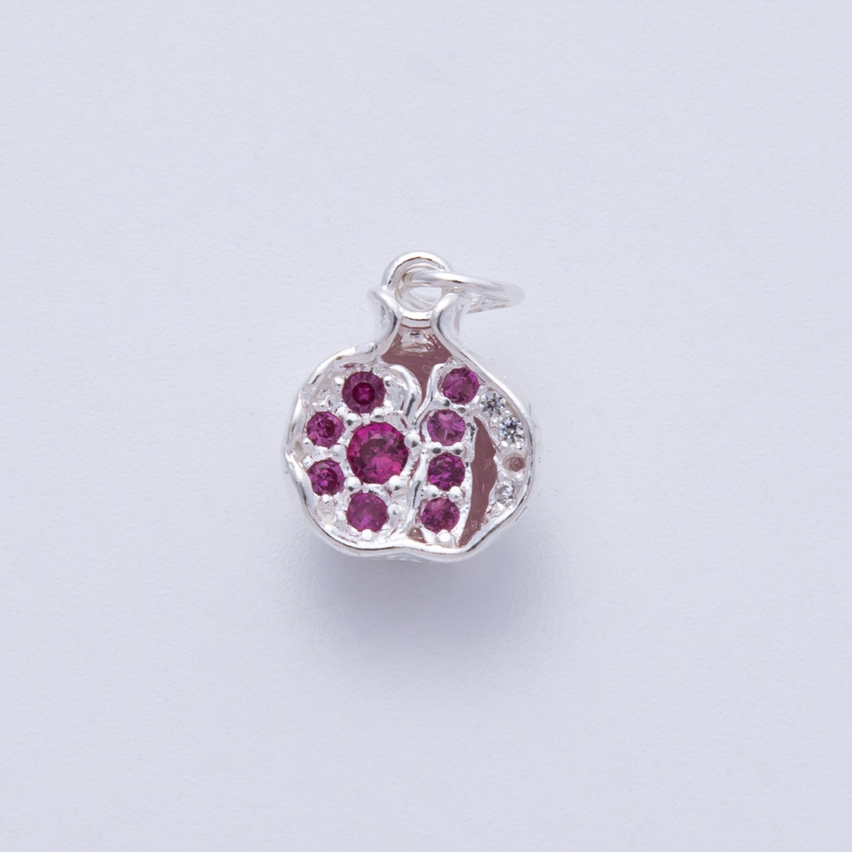 S925 Sterling Silver 11mm Micro Paved CZ Pomegranate Charm | SL-710