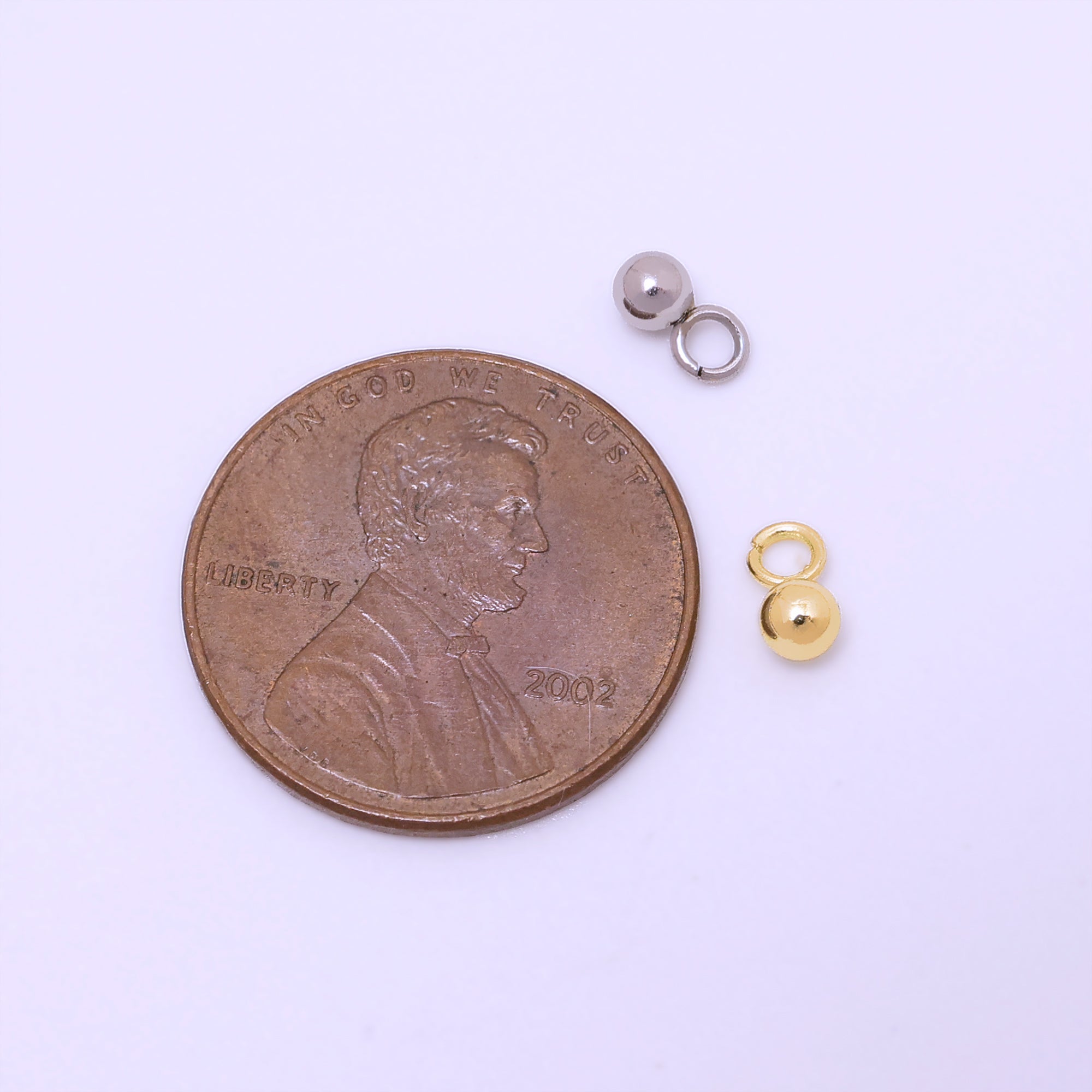 24K Gold Filled Minimalist Ball Bead Charm in Gold & Silver | P737
