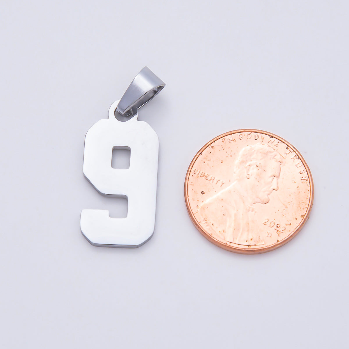 Stainless Steel 23mm Sport Jersey Varsity Number Pendant | Charms-00991 ~ Charms-01000