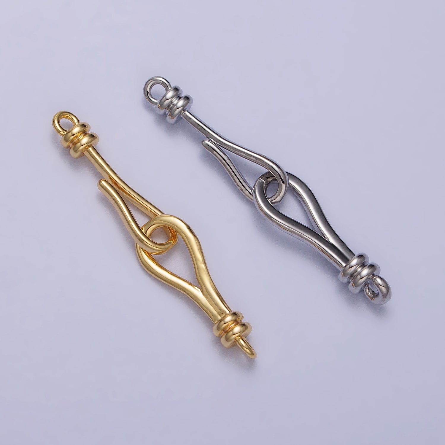 Gold, Silver Clasps With Hook for Jewelry End Clasp Closure Supply for Jewelry Making Z-057 Z-058