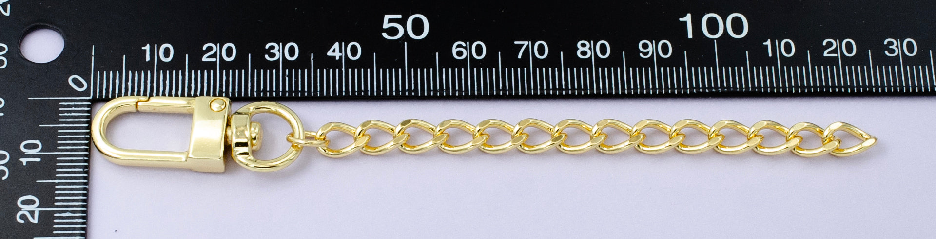 24K Gold Filled Curb Chain Bag Purse Charm Swivel Keychain Finding | WA-2758