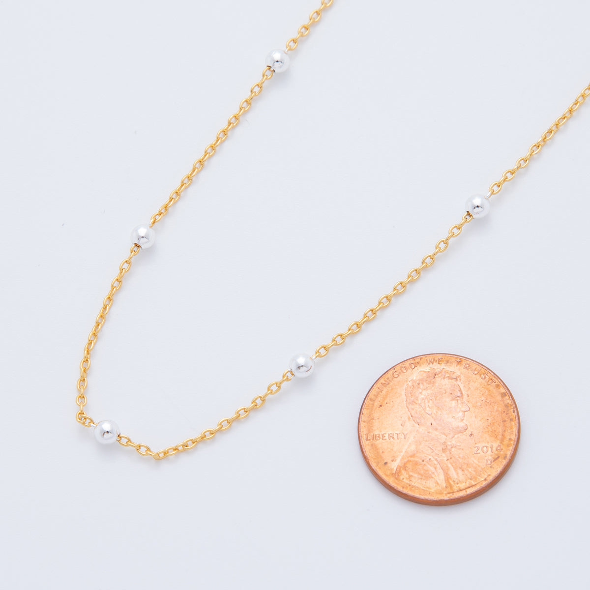 24K Gold Filled 2.9mm Pearl Satellite Cable Unfinished Chain by Yard | Roll1686