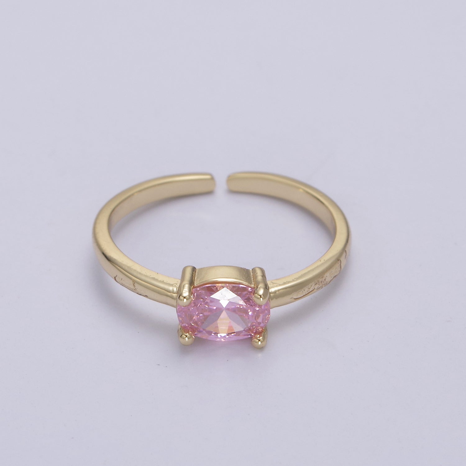 Dainty Solitaire CZ Ring For Minimalist Jewelry U-269 ~ U-274