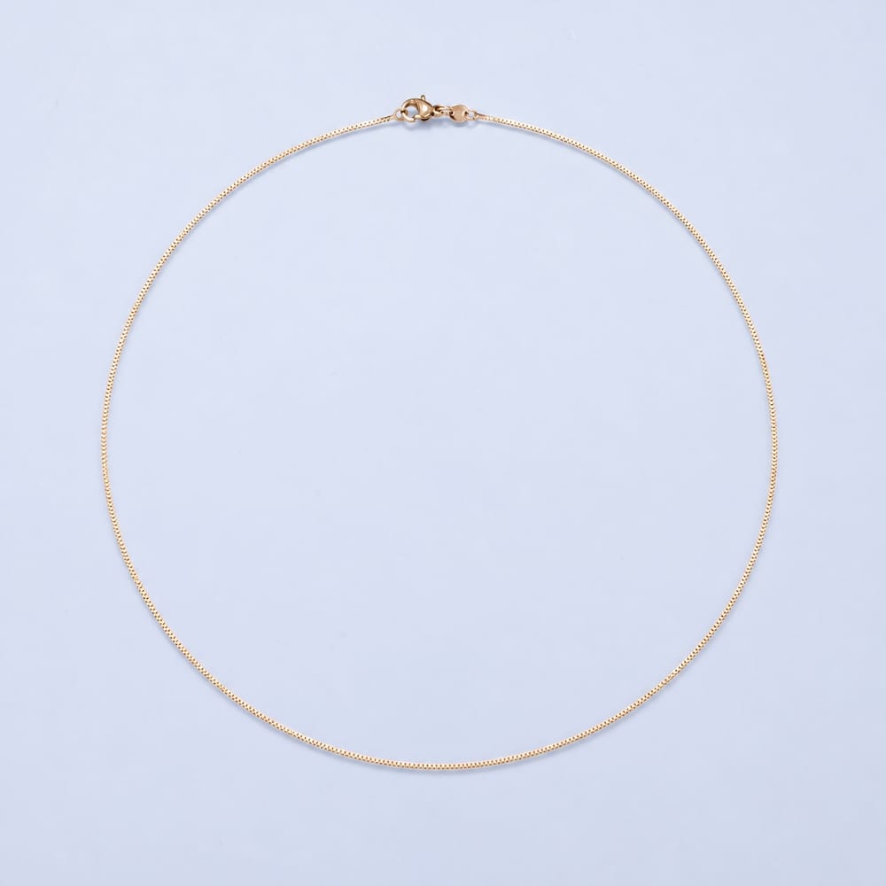 14K Gold Filled 1mm Minimalist Box Chain 20 Inch Necklace | WA-00548