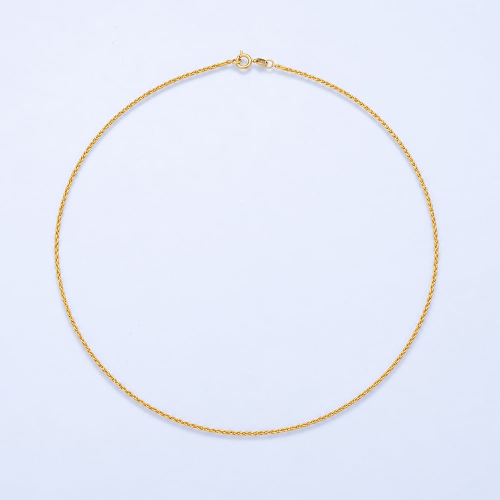 16K Gold Filled 1.33mm Minimalist Wheat Chain 17.5 Inch Necklace | WA-00592