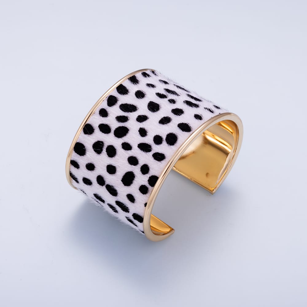 Leopard Zebra Animal Print Cuff Bangle Modern Bracelet | WA-02280