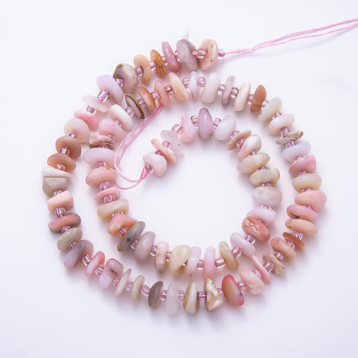 12mm Nero Marquina, Rose Quartz, Aquamarine, Kunzite, Amethyst, Lapis Lazuli Pebble Rondelle Natural Geometric Gemstone Strand Finding | WA-00211