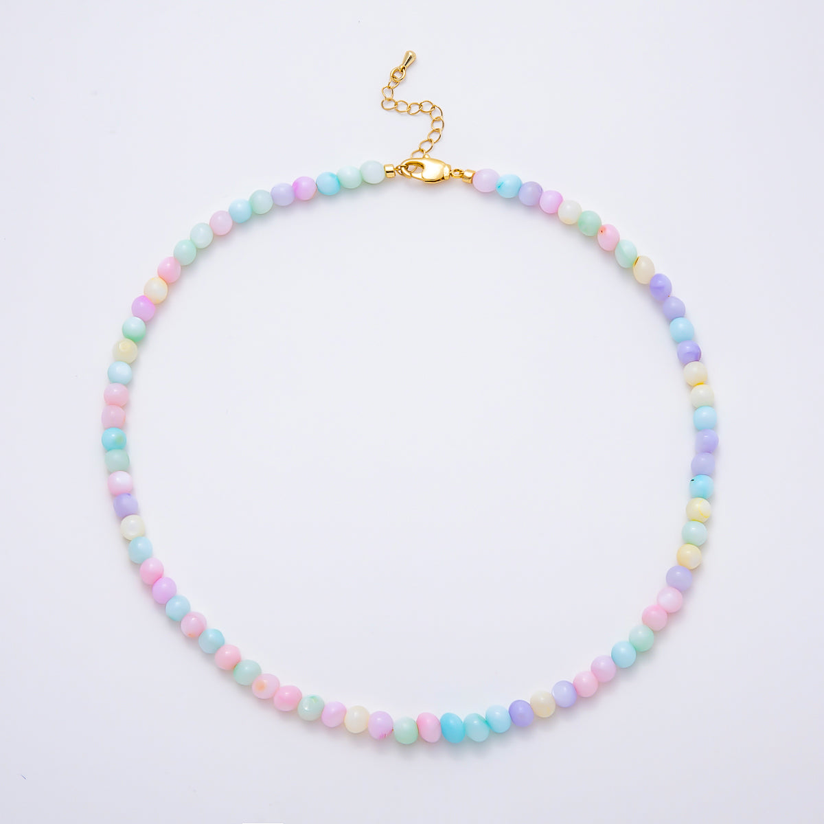 18K Gold Filled 6mm Morganite, Pink Round Gemstone Chain 16.65 Inch Necklace | WA-00408 WA-00414