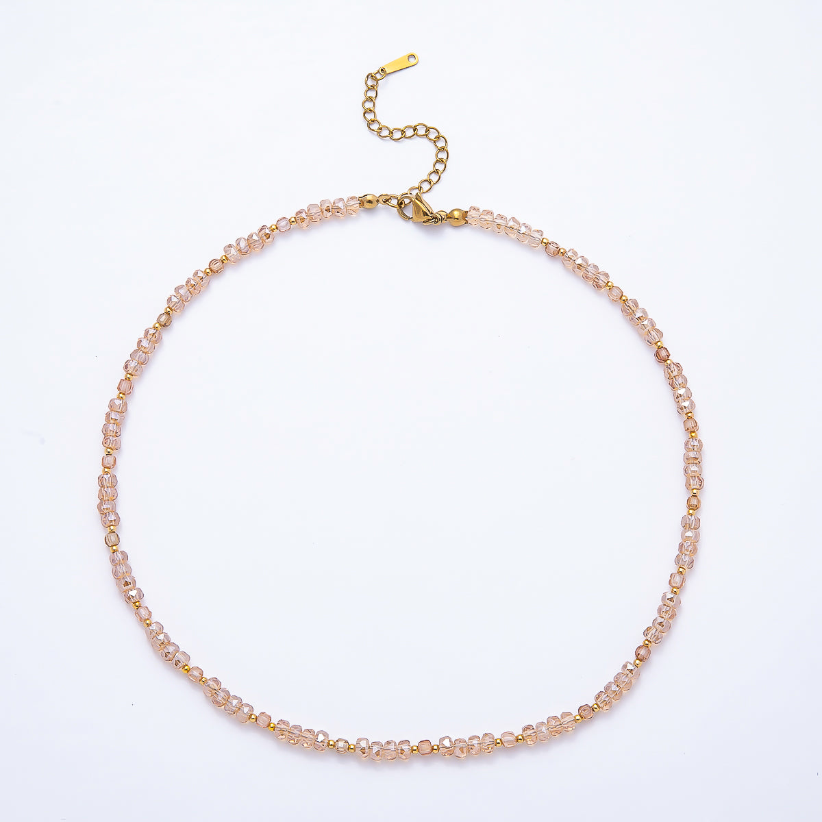3mm Blue, Pink, Clear AB, Peach, White, Green Tube Rondelle Multifaceted Crystal Gemstone Chain 16 Inch Necklace | WA-00898 ~ WA-01015