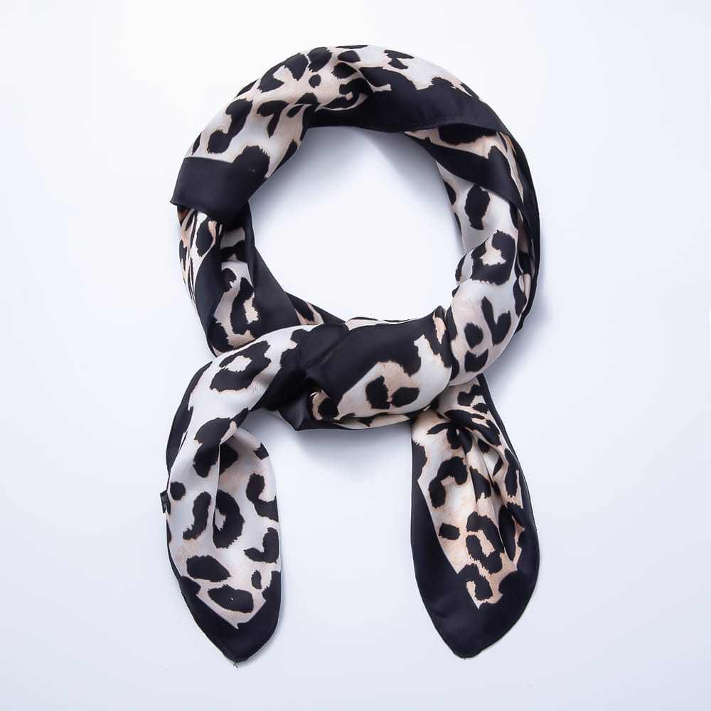 Leopard Animal Print Satin Silk Scarf Necklace | WA-01068