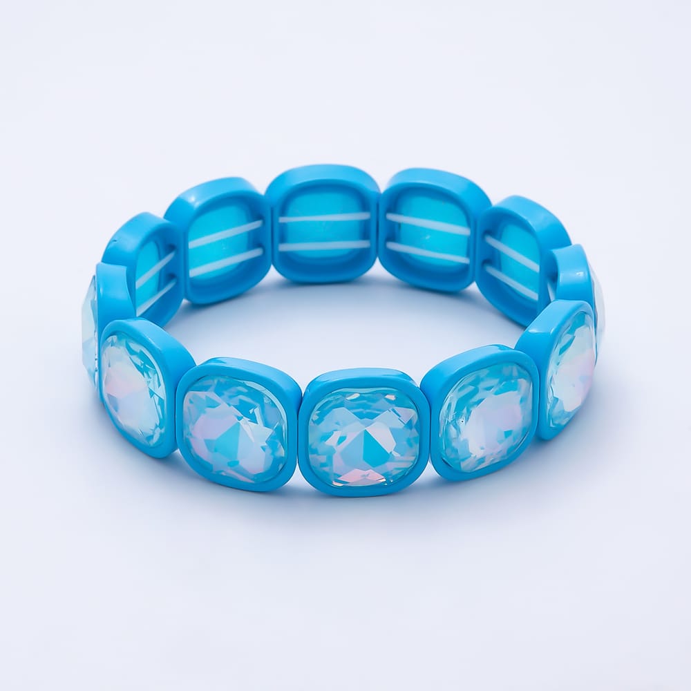 Colorful Square Cut Crystal Bracelet Stretch Tila Bracelet Stackable Jewelry WA-1205