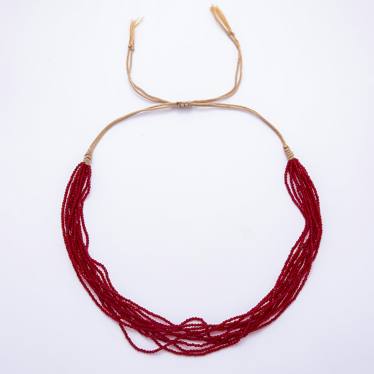 2mm Multi Layer Multifaceted Crystal Gemstone Chain 14 Inch Bolo Adjustable Necklace | WA-02563