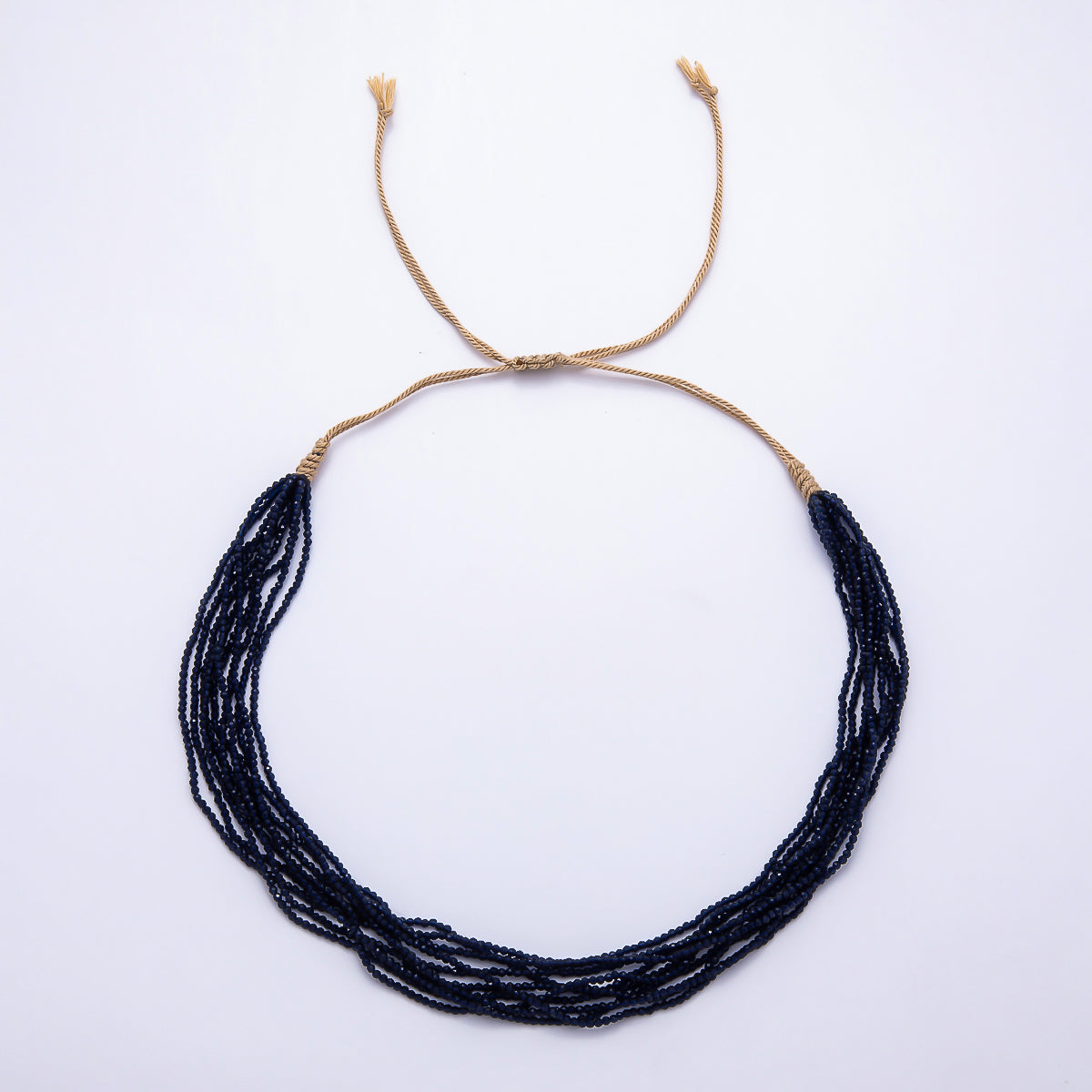 2mm Multi Layer Multifaceted Crystal Gemstone Chain 14 Inch Bolo Adjustable Necklace | WA-02563