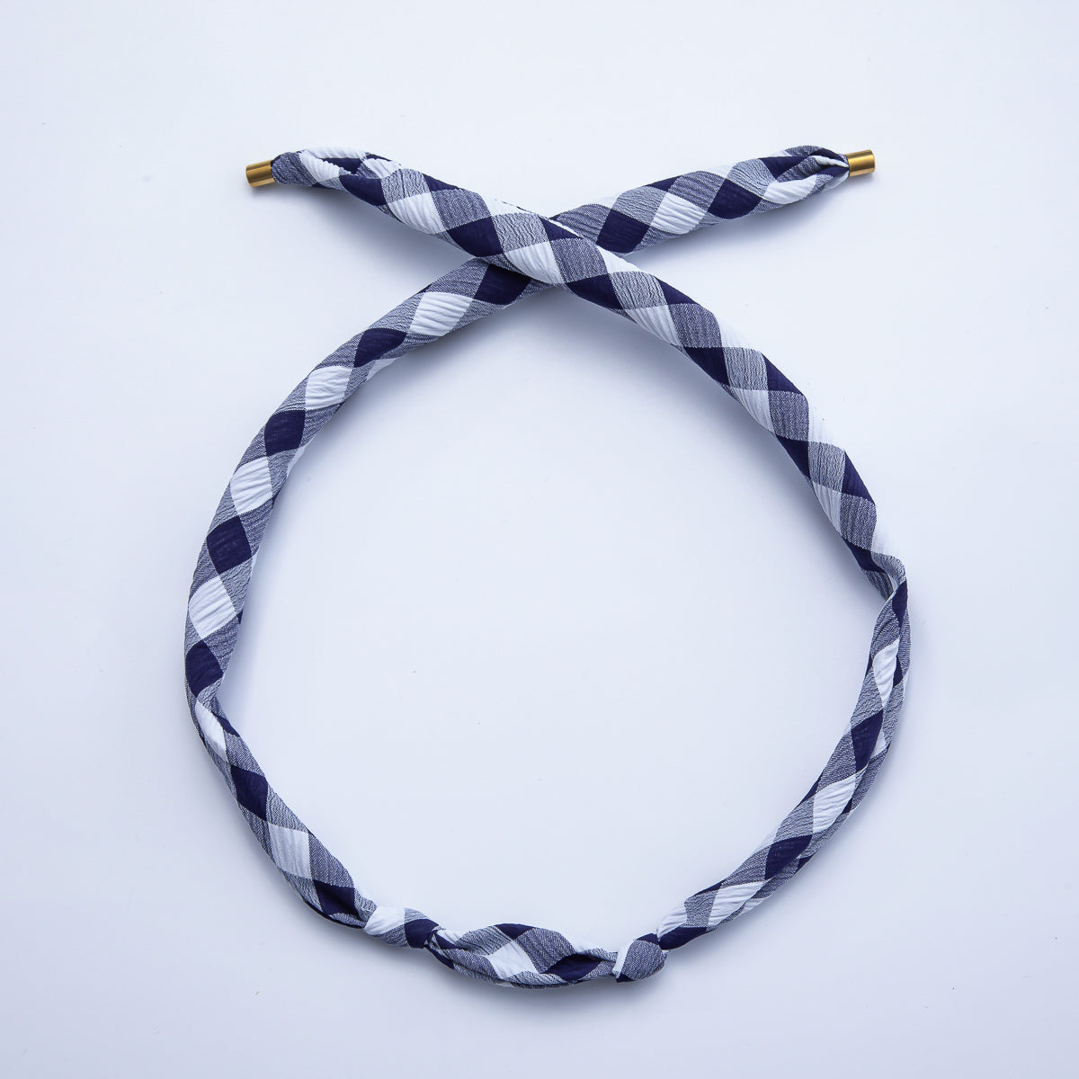 Stainless Steel Blue, Red, Black Knotted Gingham Vintage Bandana Scarf Necklace | WA-1279 ~ WA-1374