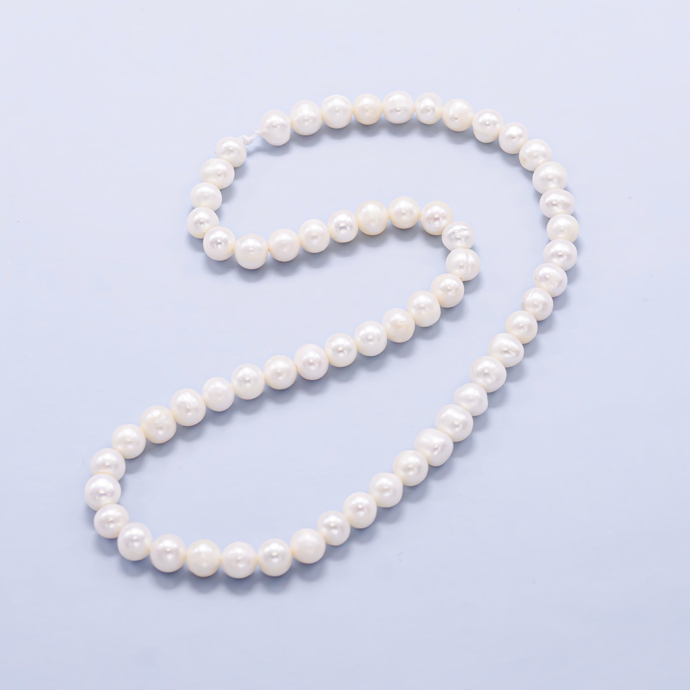 7mm White Round Button Freshwater Pearl Strand Finding | WA-1311