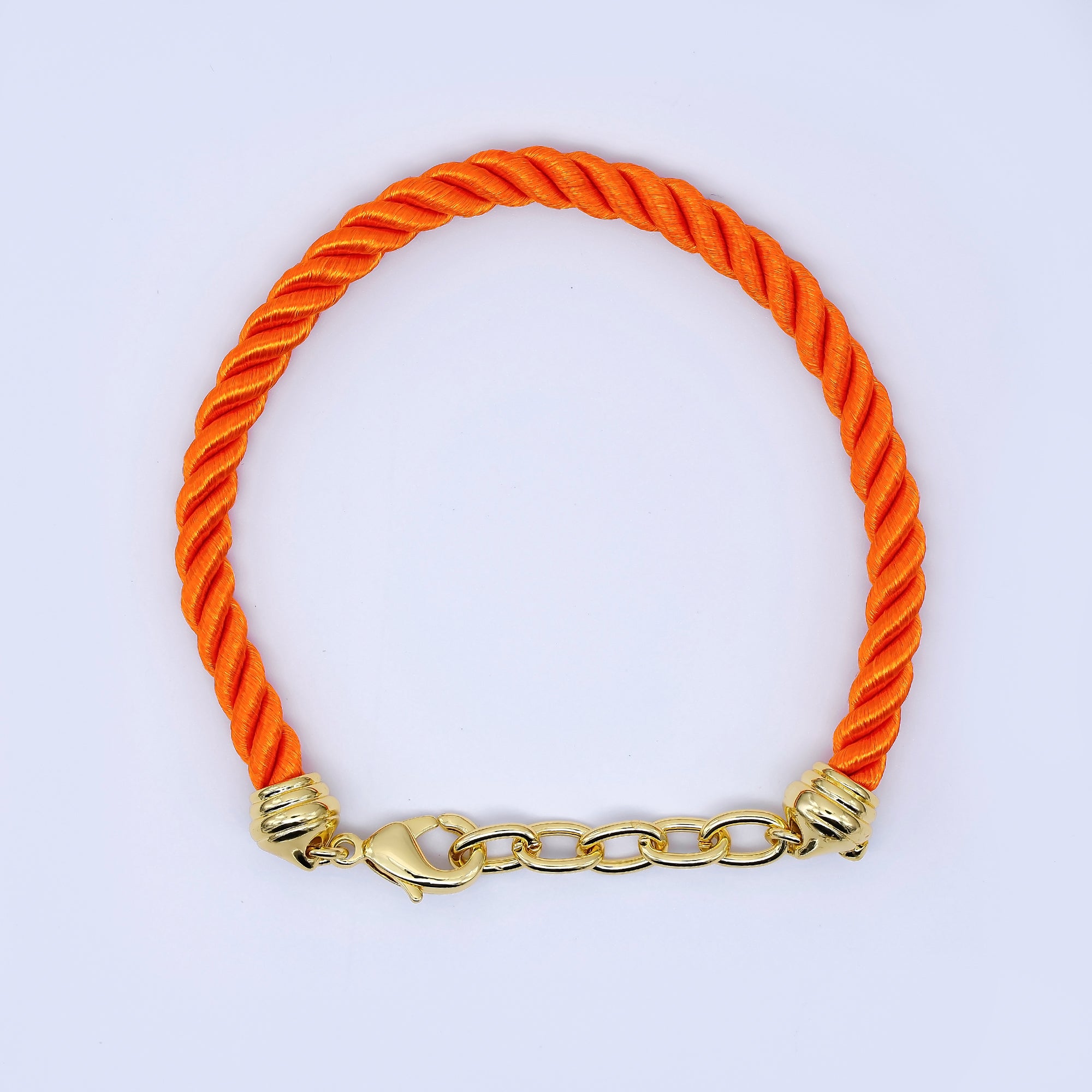 24K Gold Filled 5.5mm Twisted Braided Cord Chain 7.87 Inch Bracelet | WA-3831 - WA-3833
