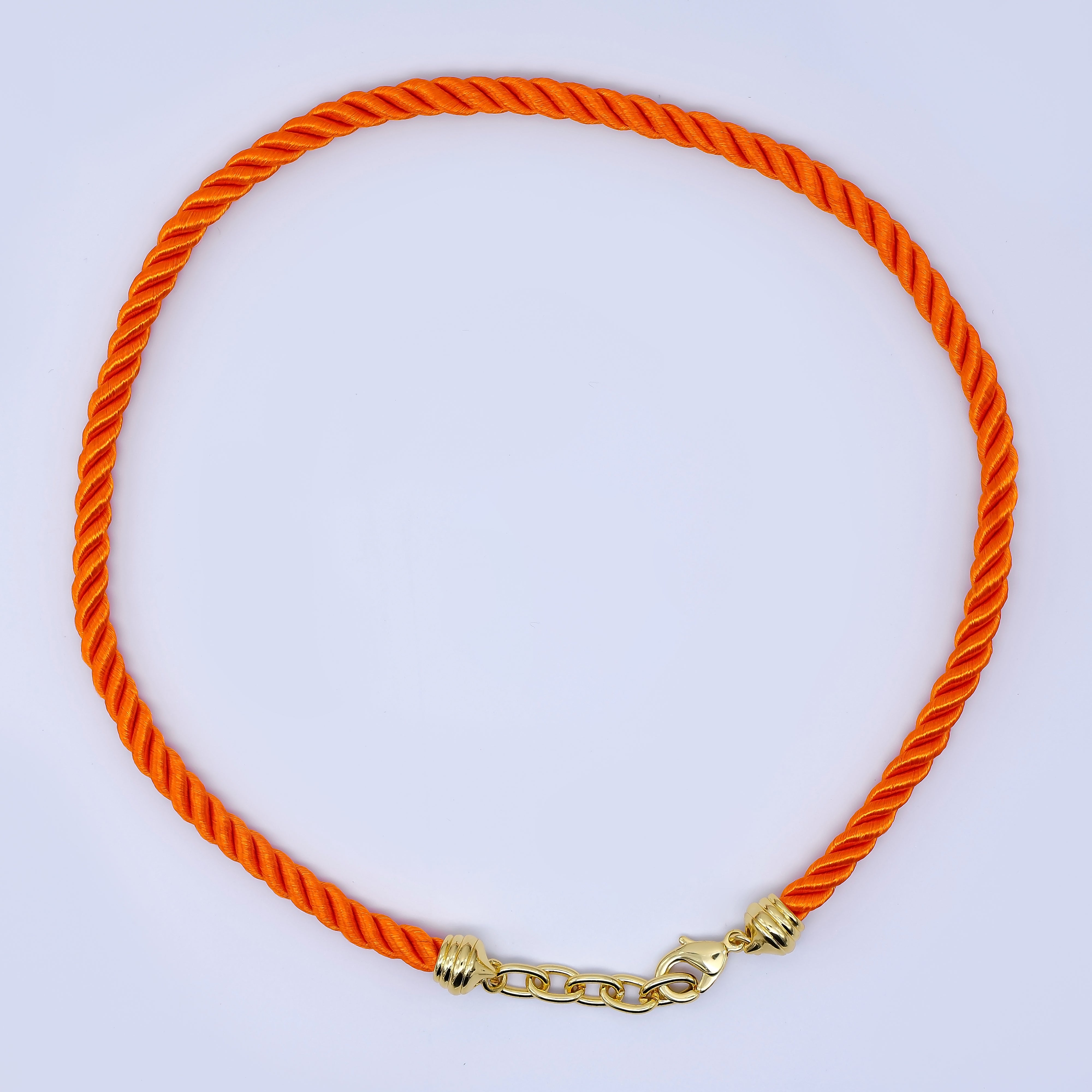 24K Gold Filled Red, Blue, Pink, Beige Twisted Braided Cord Chain Necklace | WA-2440 ~ WA-3830