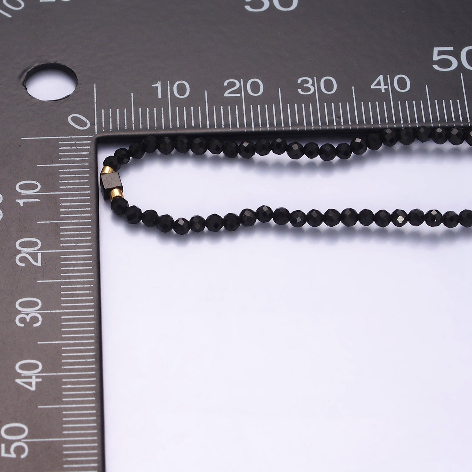14K Gold Filled Black Onyx Multifaceted Rope Adjustable Friendship Bracelet | WA-02165 ~ WA-02167