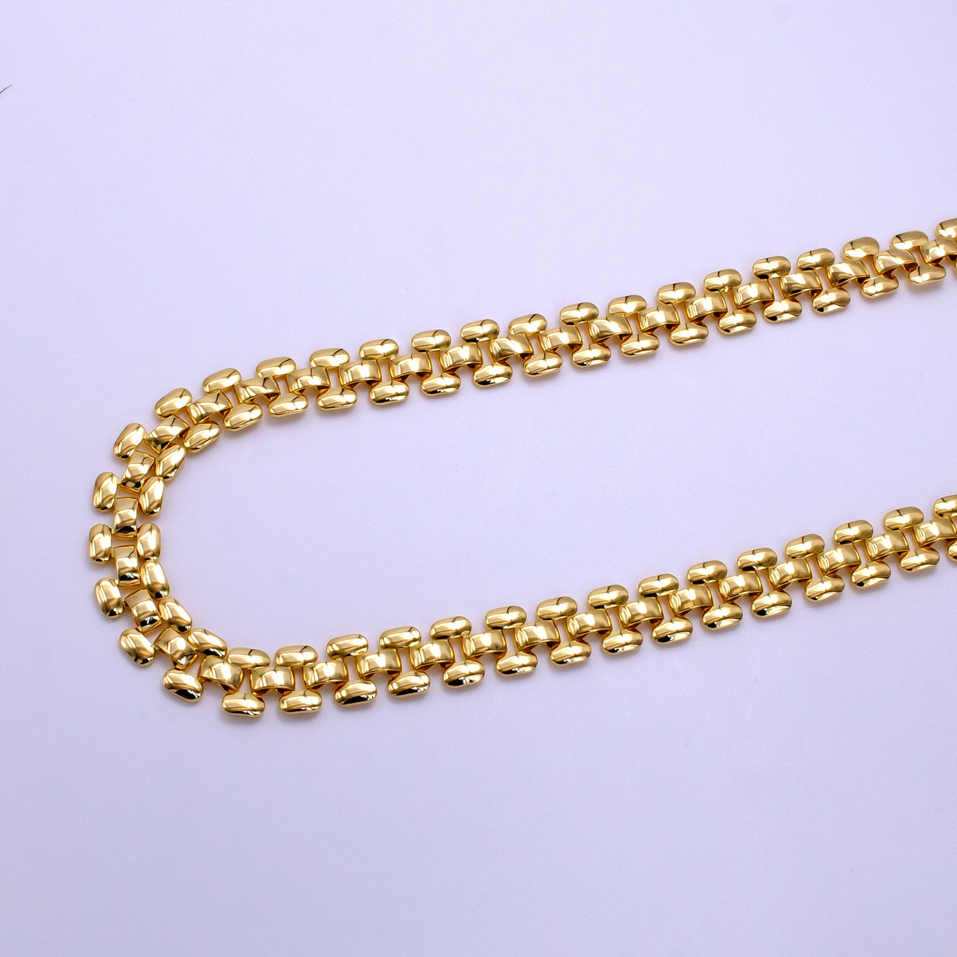 14K Gold Filled 9.5mm Panther Chain 16 Inch Choker Necklace | WA-2414