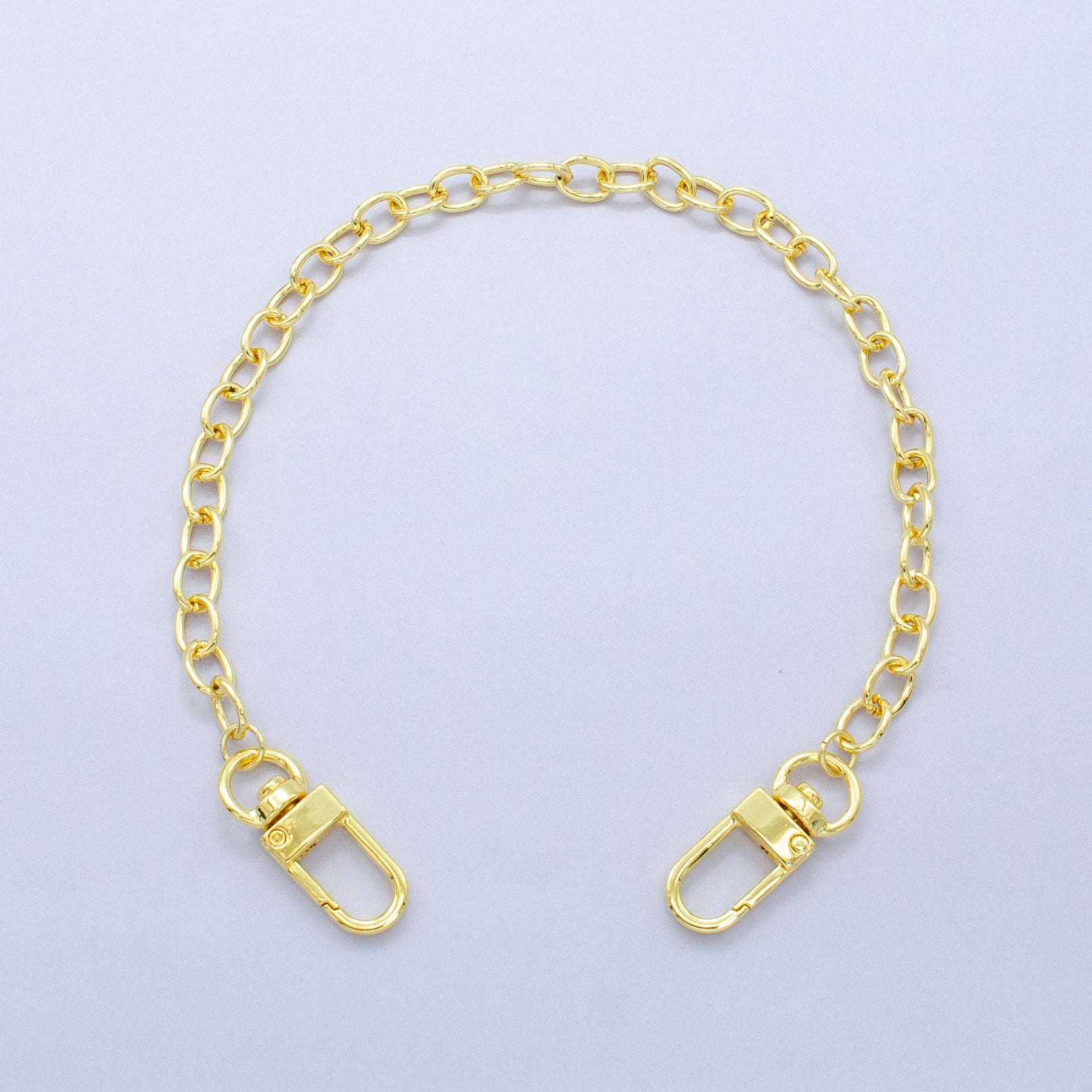 24K Gold Filled 11.5 Inch Cable Chain Bag Purse Charm Keychain Findings | WA-2761