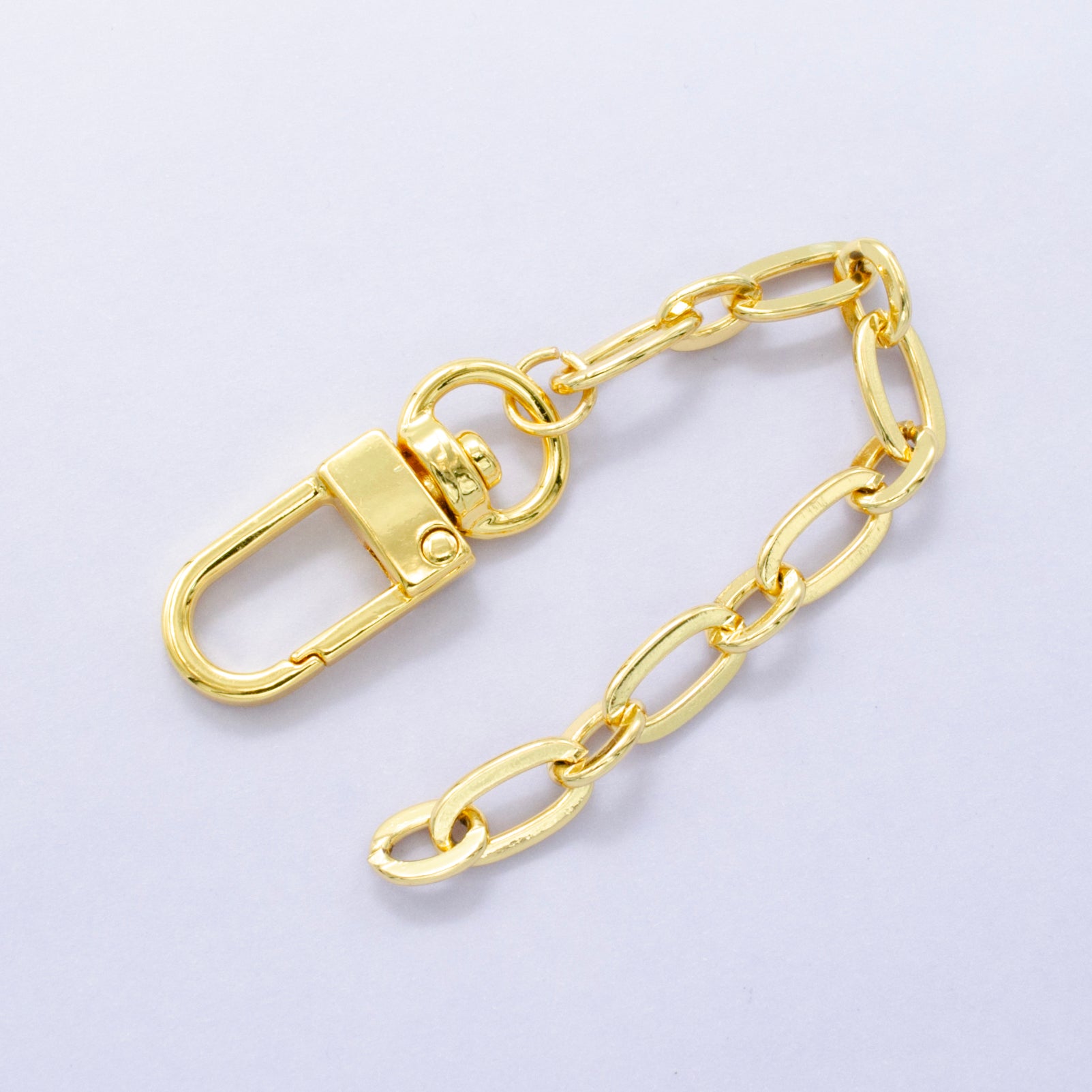 24K Gold Filled Oval Cable Chain Bag Purse Charm Keychain Findings | WA-2894