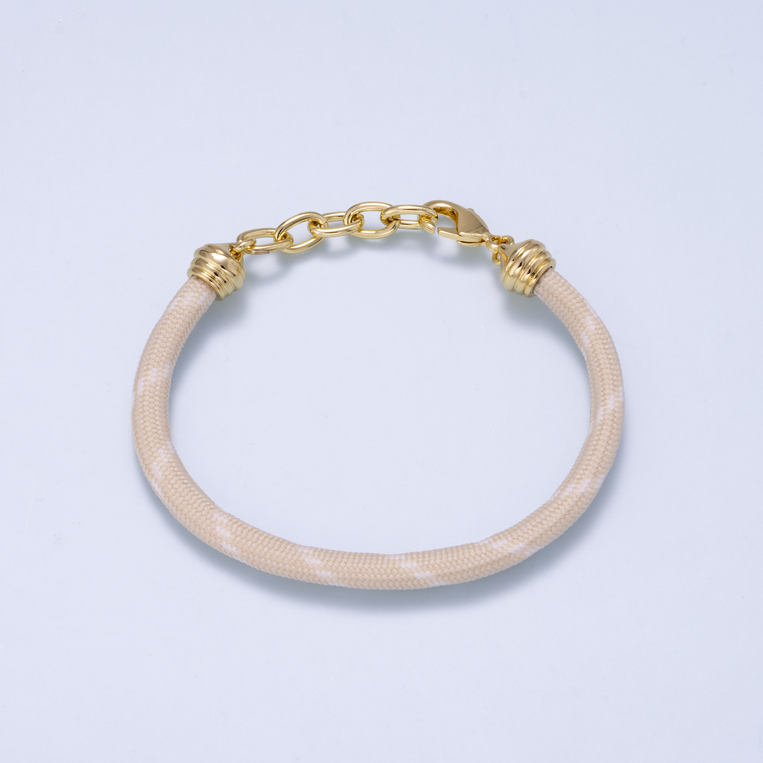 24K Gold Filled Red, Pink, Blue, Green, Beige, Teal Cord Chain Bracelet | WA-3055 ~ WA-3060