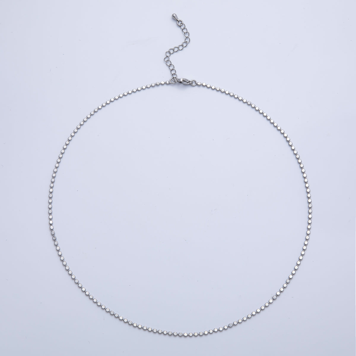 16K Gold Filled 2mm Minimalist Bead Bar Chain 17.5 Inch Necklace in Gold & Silver | WA-3264 WA-3862