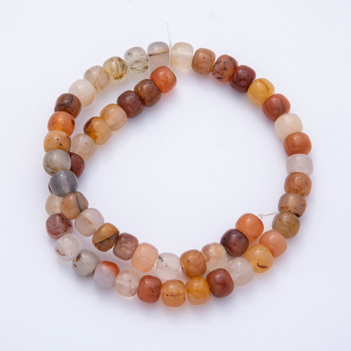 6.5mm x 8mm Carnelian Citrine Square Bead Natural Gemstone Strand Finding | WA-3889