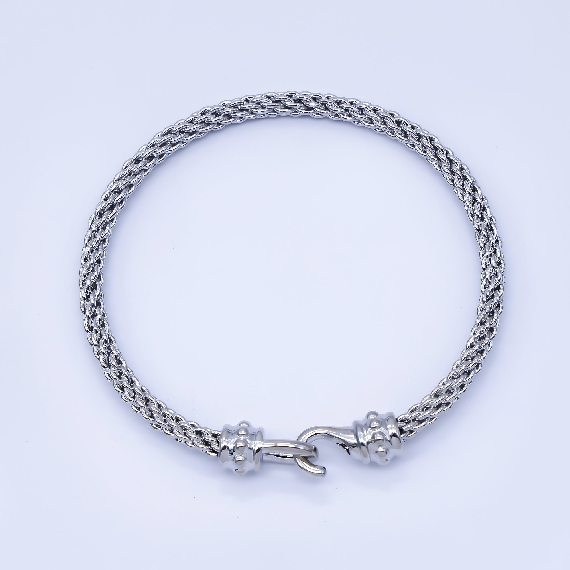 24K Gold Filled 4mm Twisted Rope Mixed Metal Bangle Bracelet Men Woman Jewelry | WA-3891