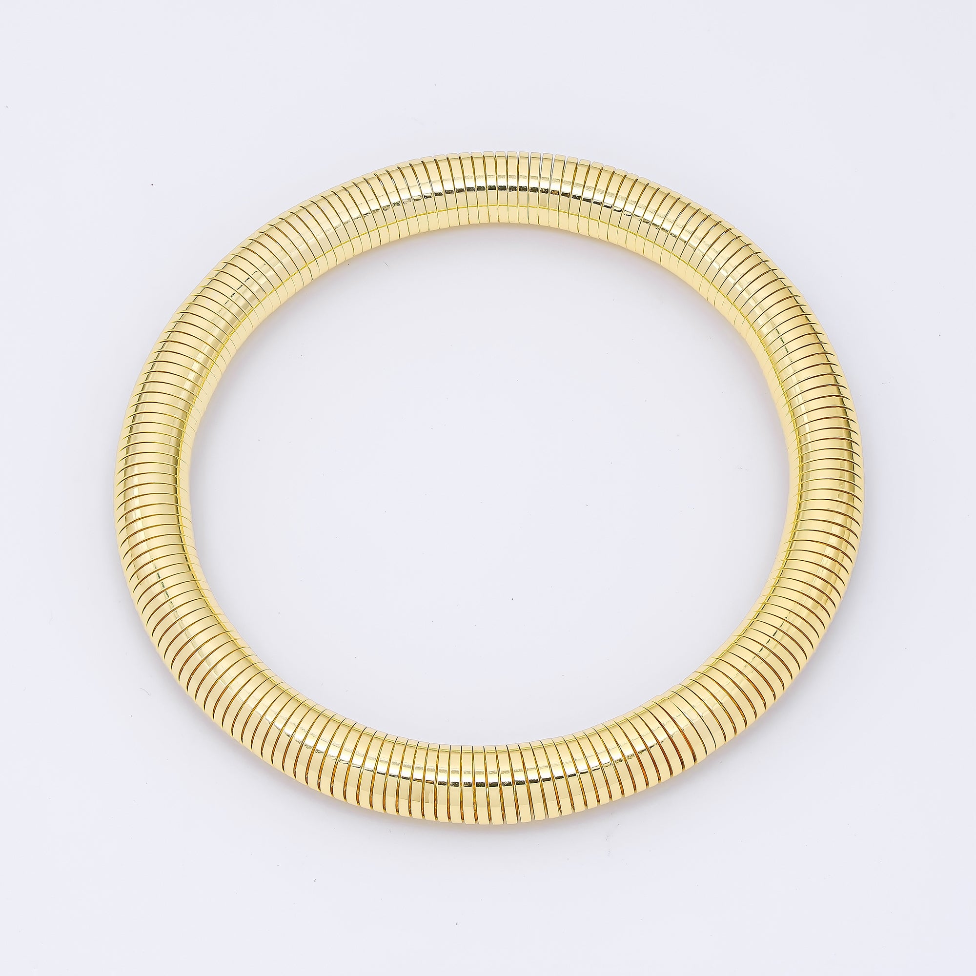 24K Gold Filled Ribbed Twisted Rope Flexi Coil Bangle Bracelet in Gold & Silver | WA-3897 WA-3896