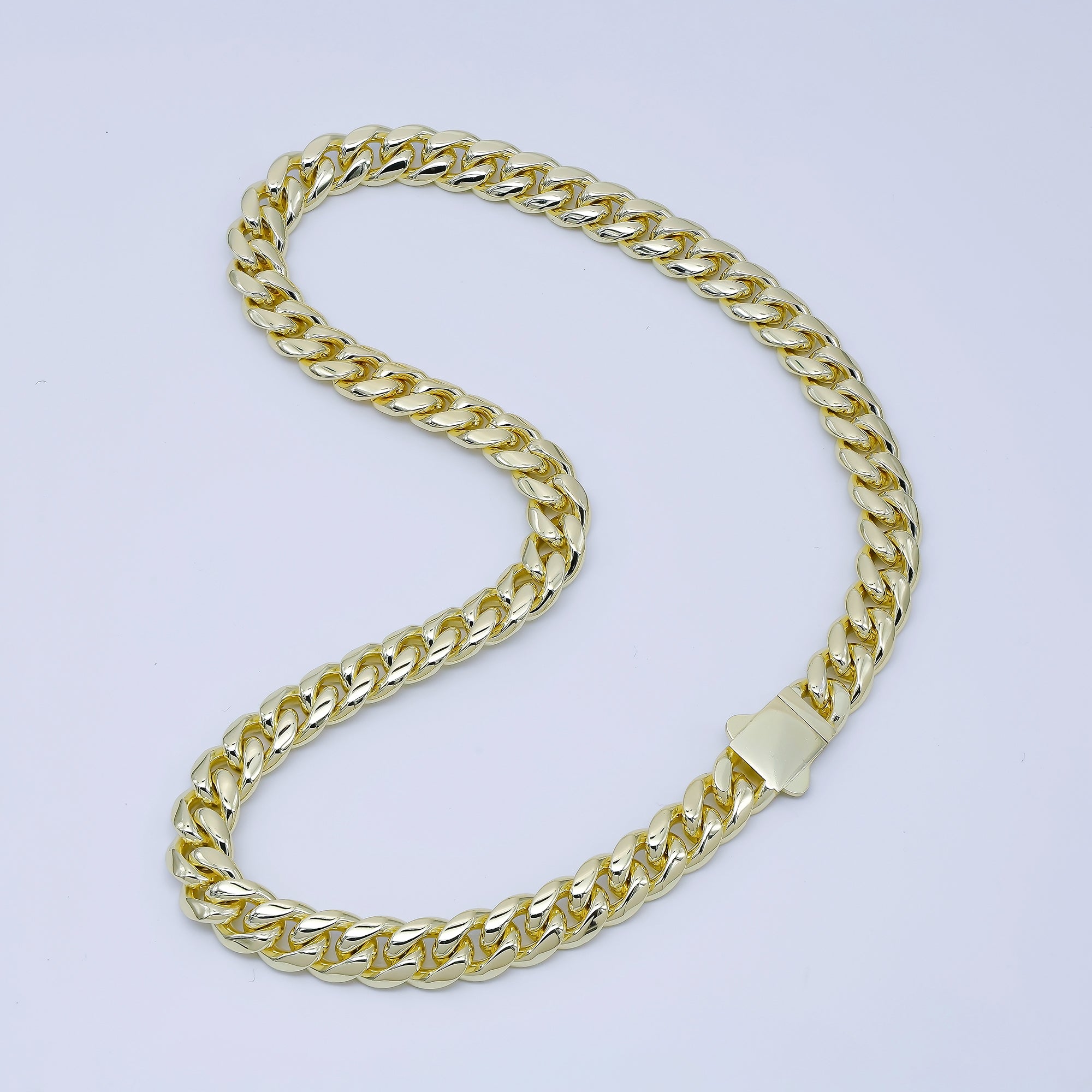 Chunky Gold Stainless Steel Men's Cuban Link Chain Necklace 18.11” Long, 8mm Wide WA-3906