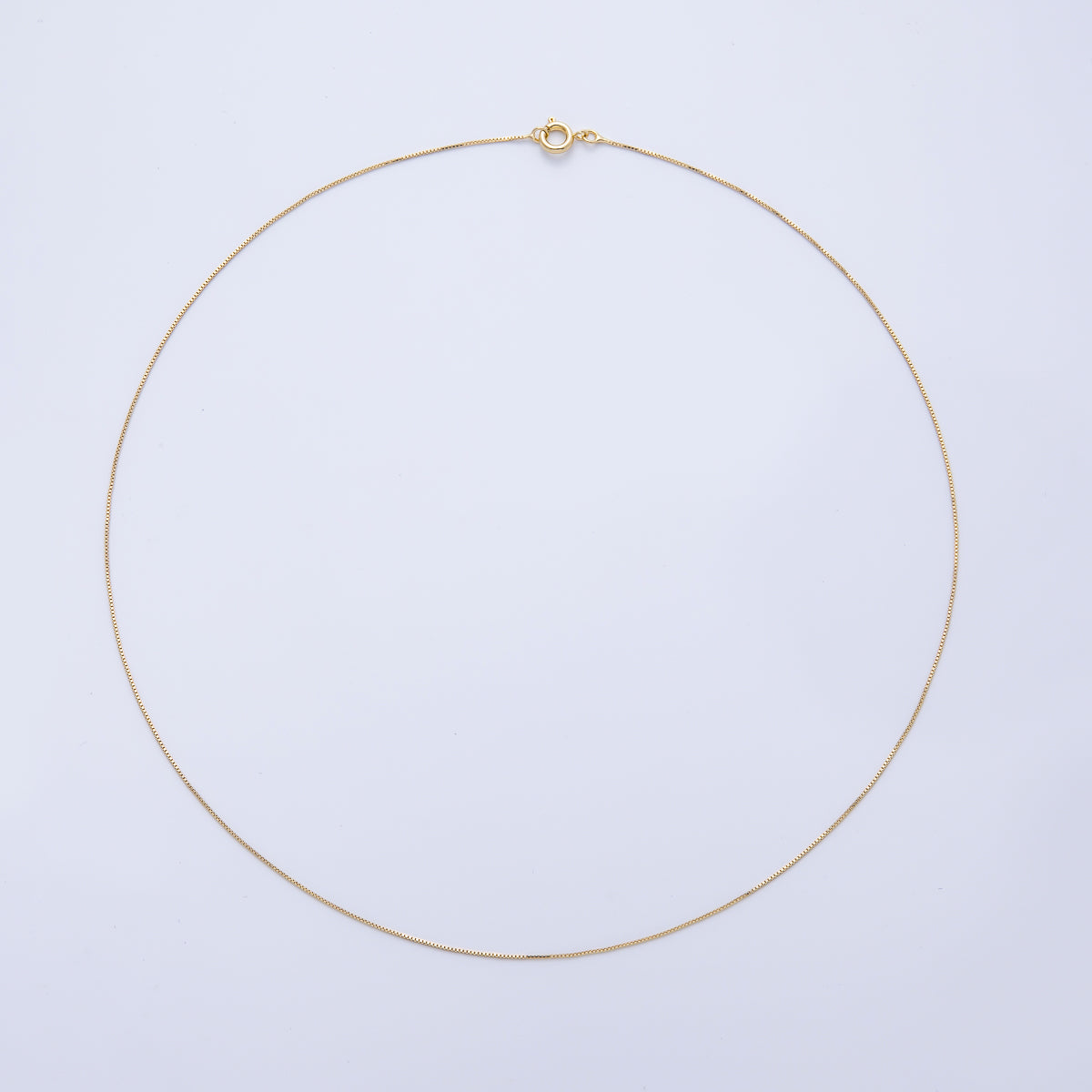 18K Gold Filled 0.5mm Minimalist Box Chain 18.11 Inch Necklace | WA-3991