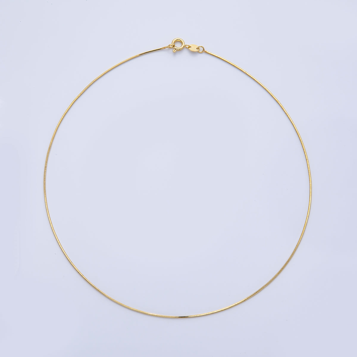 18K Gold Filled 1mm Minimalist Snake Chain 15.16 Inch Choker Necklace | WA-3992
