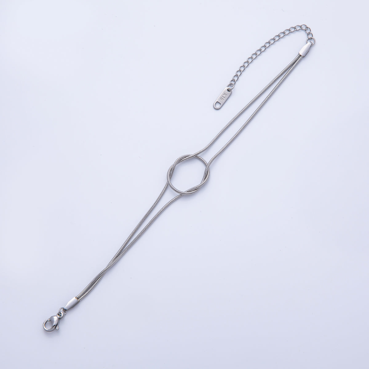 18K Gold PVD Stainless Steel 1.2mm Knot Snake Chain 7 Inch Bracelet in Gold & Silver | WA-3993 WA-3994