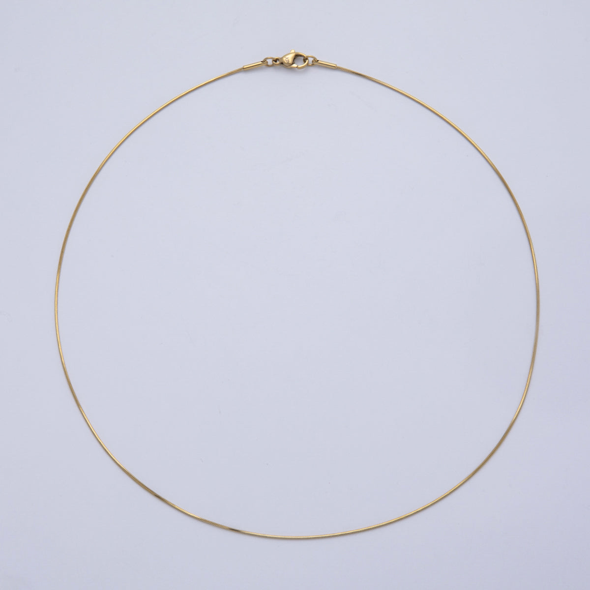18K Gold Filled 4mm Pink Shell Pearl Round Oval Push Needle Closure 16 Inch Choker Necklace | WA-4076