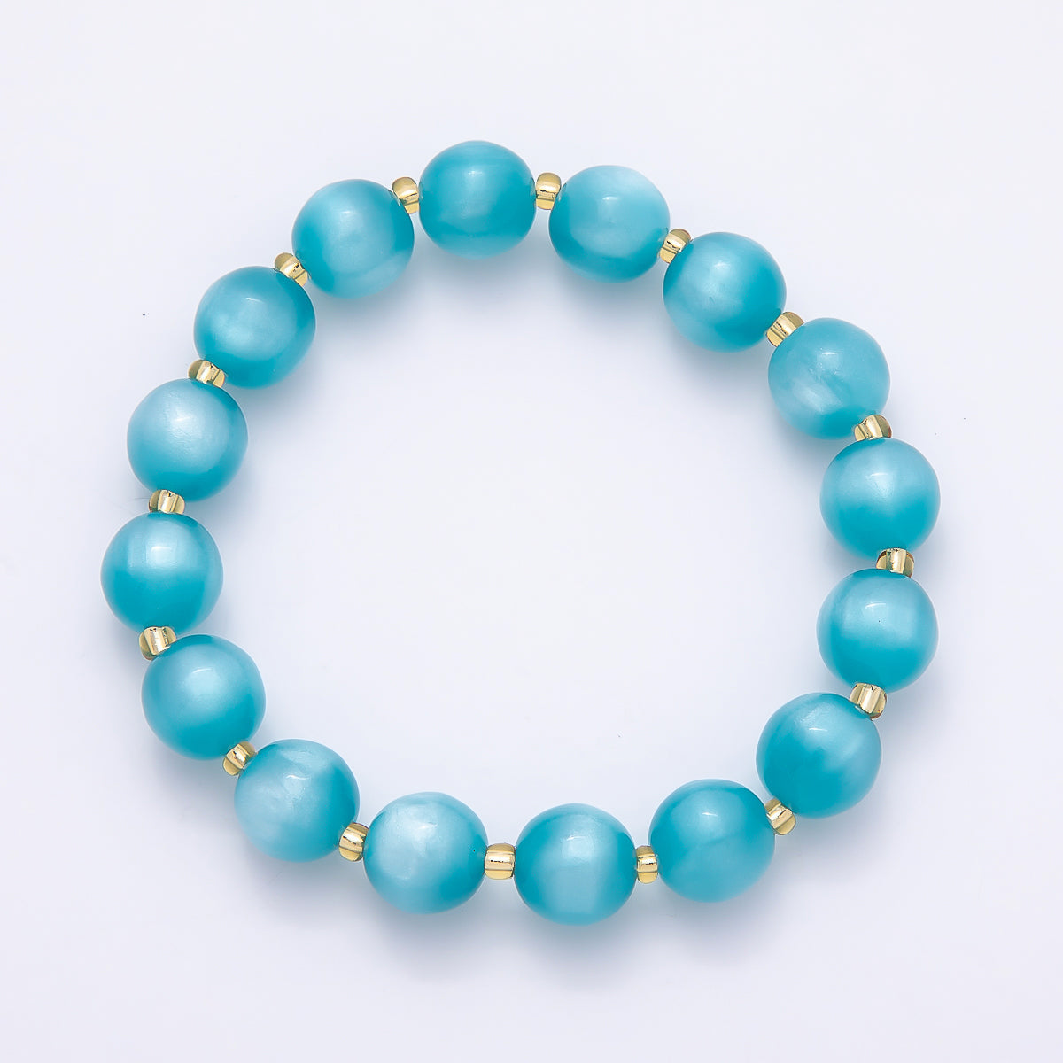Stainless Steel 10mm Geometric Resin 7 Inch Stretch Bracelet | WA-04539 ~ WA-04546