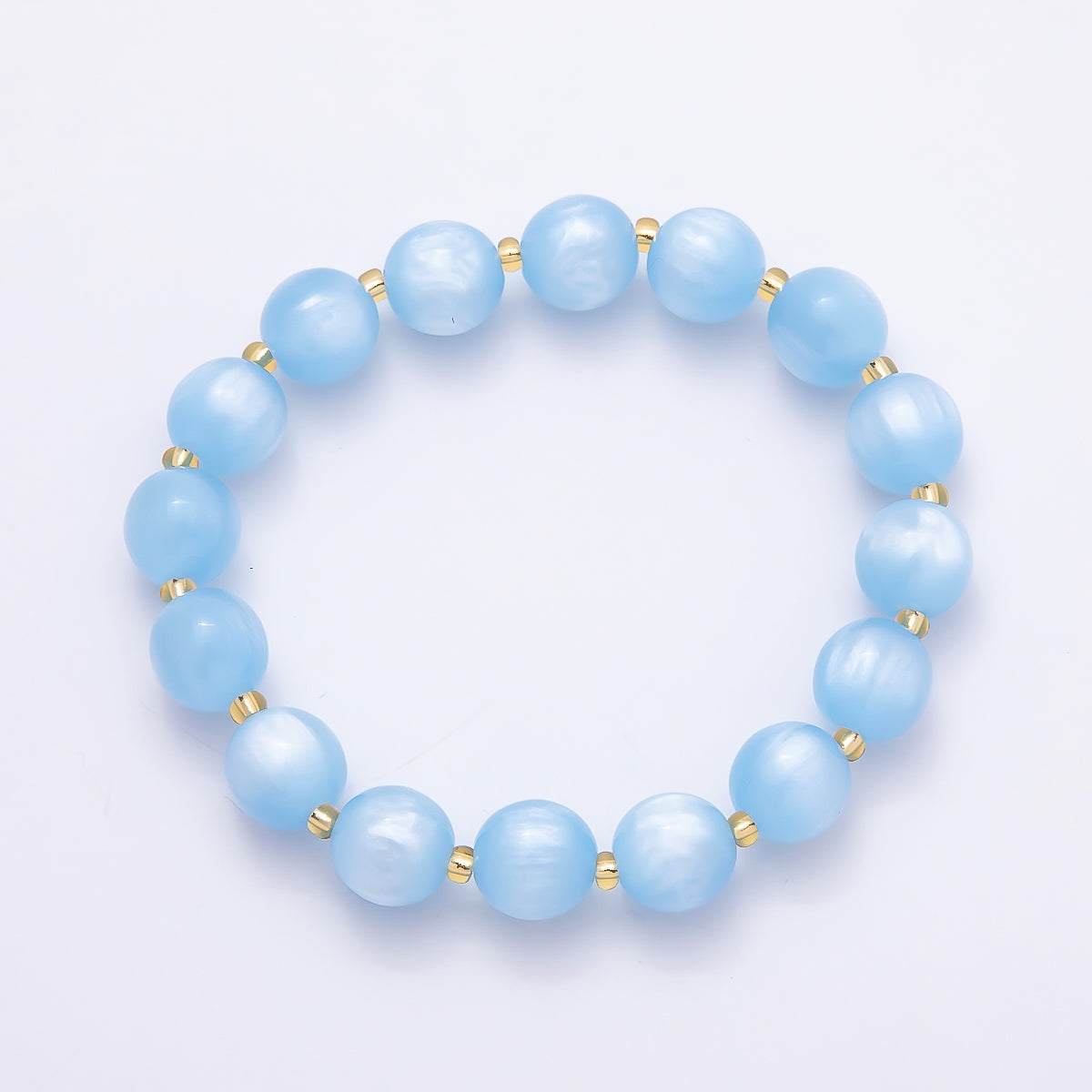 Stainless Steel 10mm Geometric Resin 7 Inch Stretch Bracelet | WA-04539 ~ WA-04546
