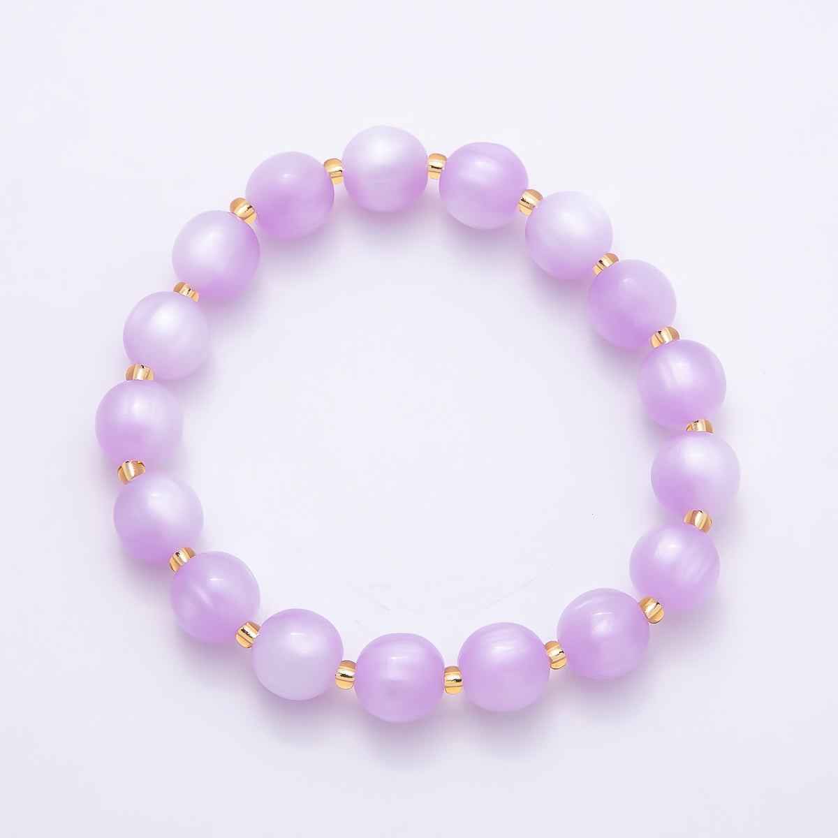 Stainless Steel 10mm Geometric Resin 7 Inch Stretch Bracelet | WA-04539 ~ WA-04546