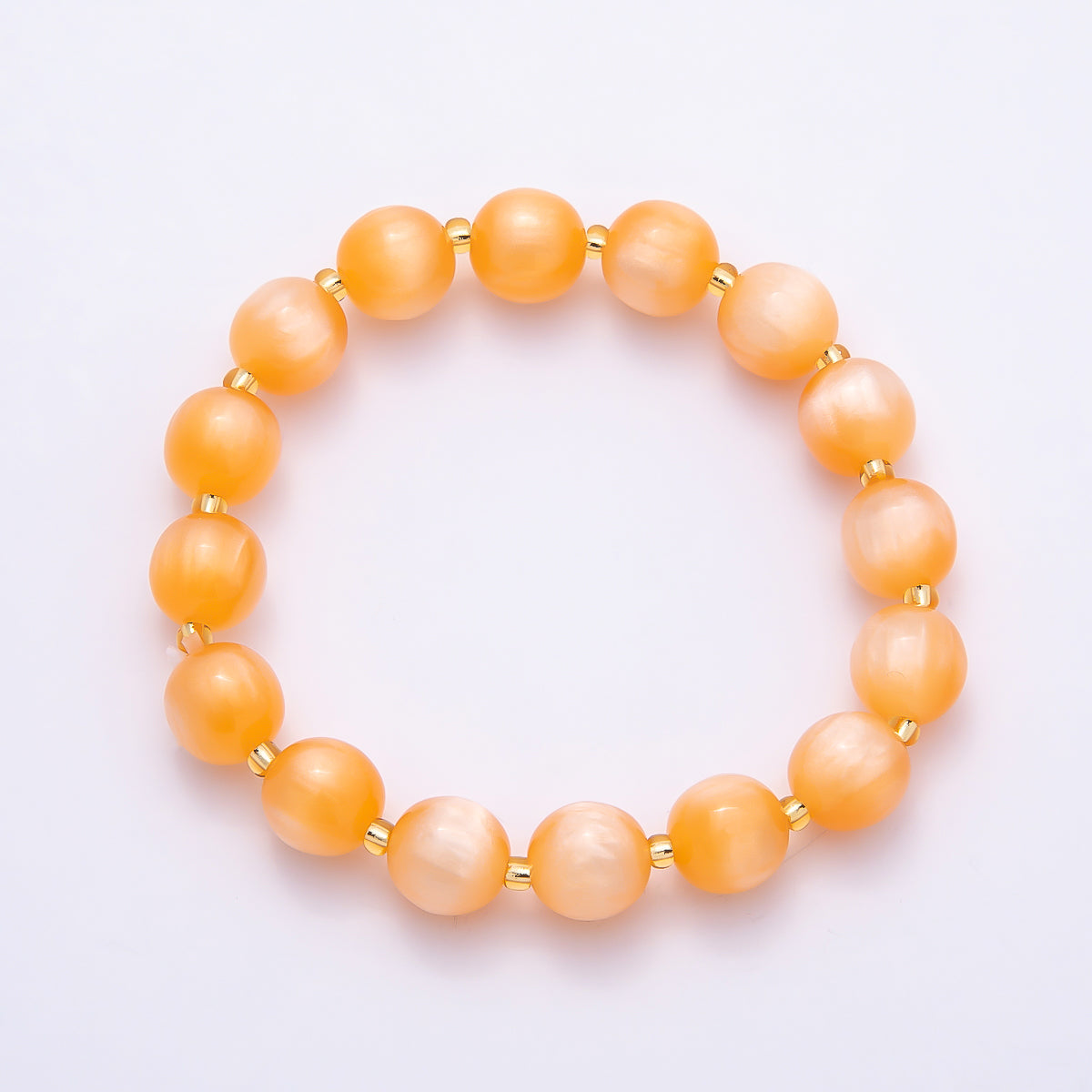 Stainless Steel 10mm Geometric Resin 7 Inch Stretch Bracelet | WA-04539 ~ WA-04546