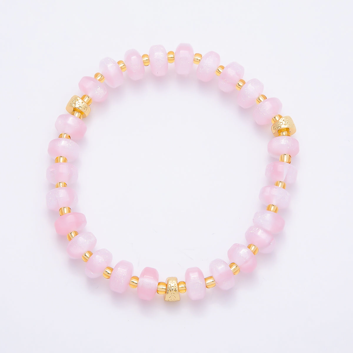 8mm Multicolor, Blue, Yellow, Pink, Orange, Green Glitter Rondelle Bead Resin 7 Inch Stretch Bracelet | WA-04559 ~ WA-04564