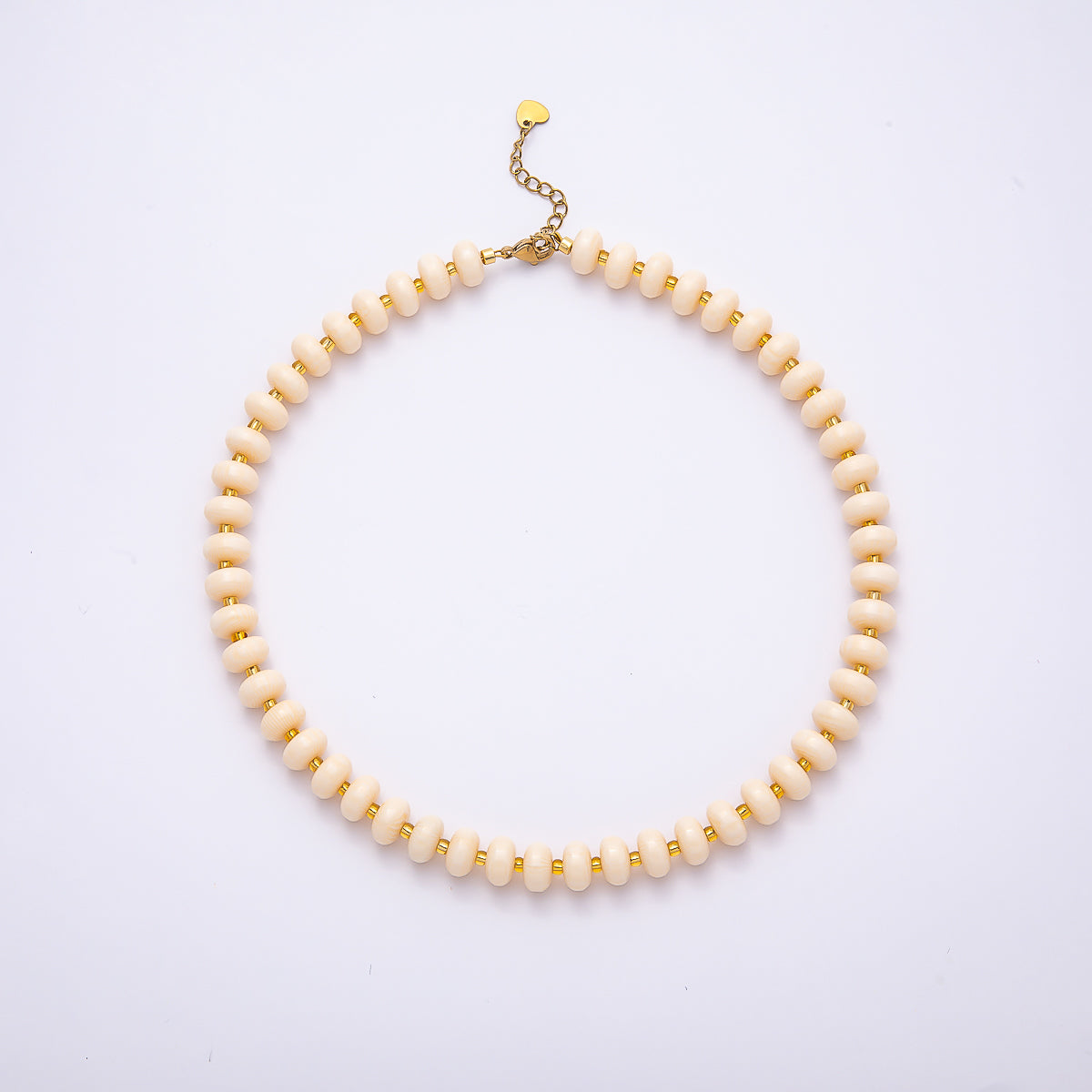 Stainless Steel 10mm Rondelle Resin Bead 16 Inch Necklace w. Extender | WA-04601 ~ WA-04606