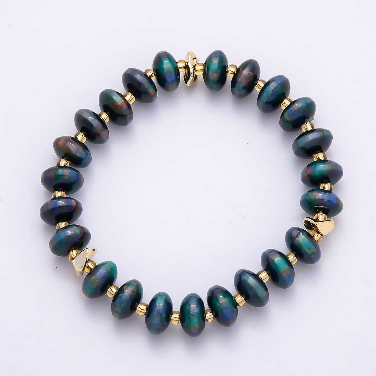 Handmade 10mm Rondelle Resin Bead 8 Inch Stretch Bracelet | WA-04619 ~ WA-04624